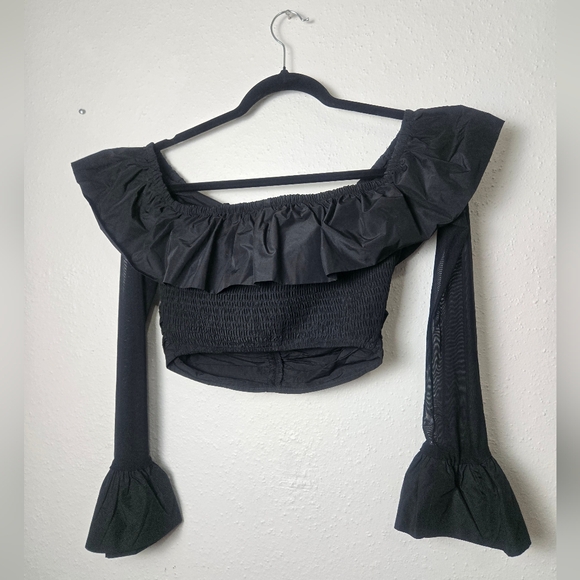 Kimchi Blue Charcoal Ruffled Blouse - Picture 5 of 5